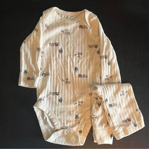 Carter's White Baby Onesie with Farm Print